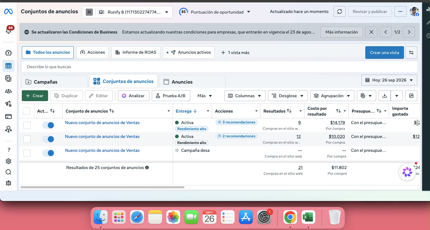 21 compras en el sitio web